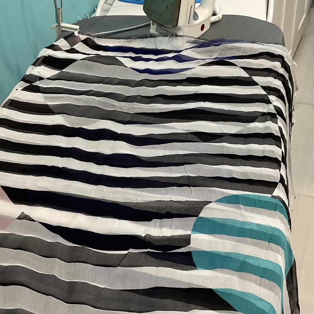Silk color blocked fabric